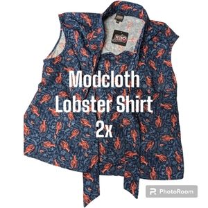 Modcloth Retrolicious Lobster Neck Tie Shirt